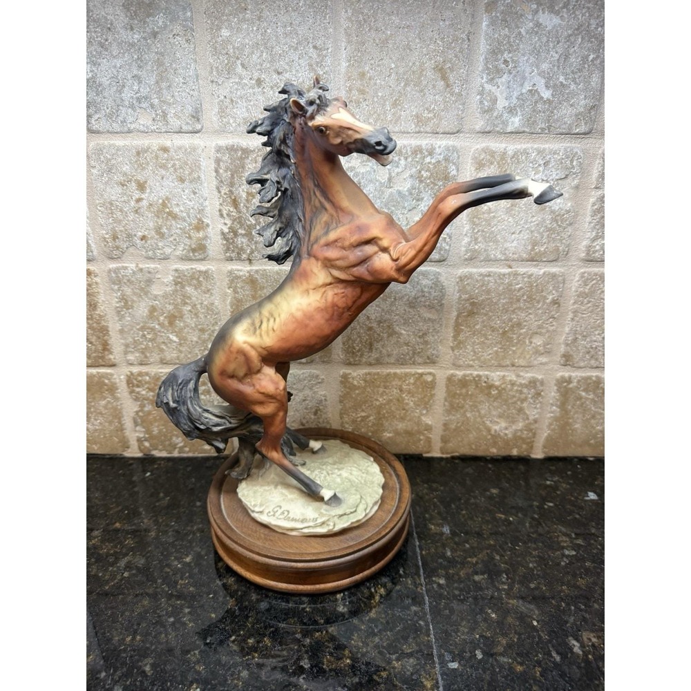 VTG Giuseppe Armani Italian Porcelain Rearing Horse Figurine Statue Collectible